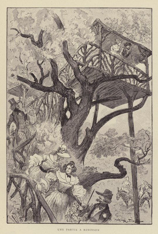 Une partie à Robinson - after Albert Robida