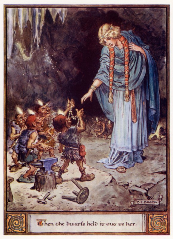 Puis les nains la lui tendirent - after Charles Edmund Brock