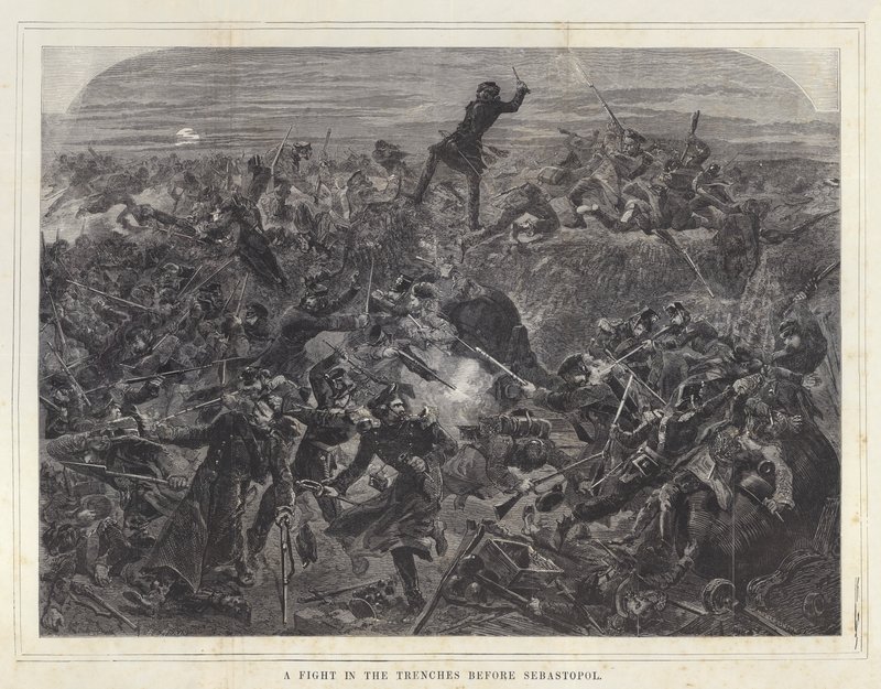 Combat dans les tranchées devant Sébastopol - after Edmond Morin