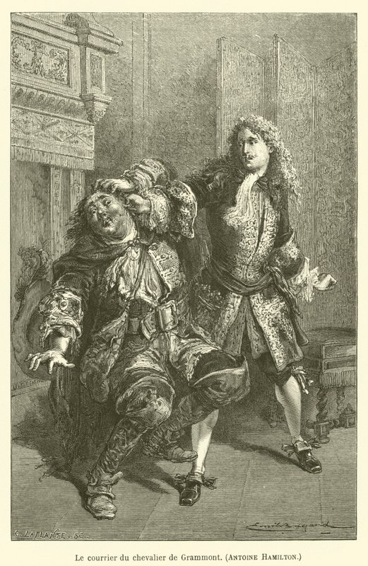 Le courrier du chevalier de Grammont, Antoine Hamilton - after Emile Antoine Bayard