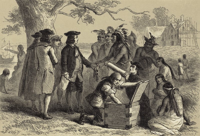 Le Traité de Penn avec les Indiens - after Felix Octavius Carr Darley