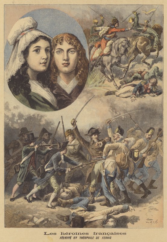 Héroïnes françaises : Félicité et Théophile de Fernig - after Frederic Theodore Lix