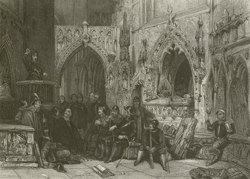 Soldat Puritain prêchant - after George Cattermole