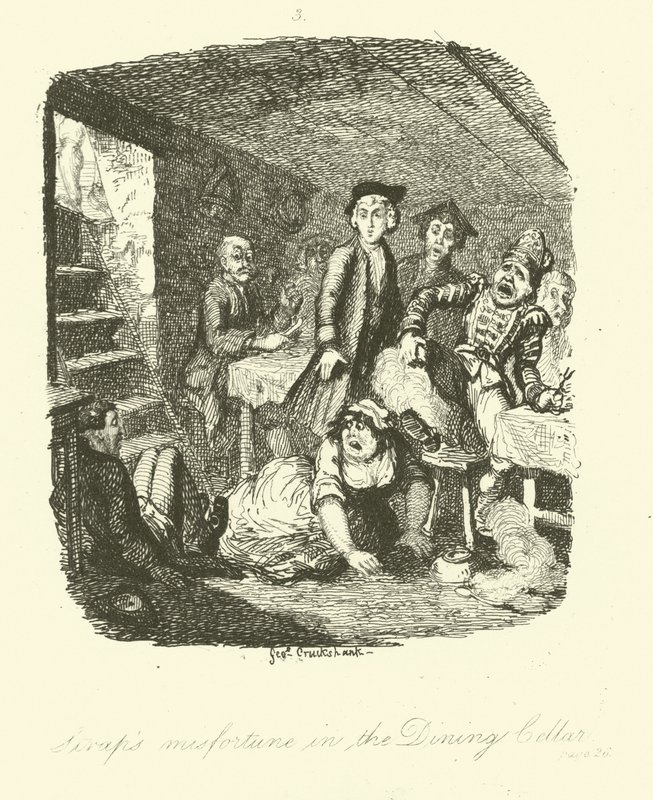 Illustration pour Roderick Random de Tobias Smollett - after George Cruikshank