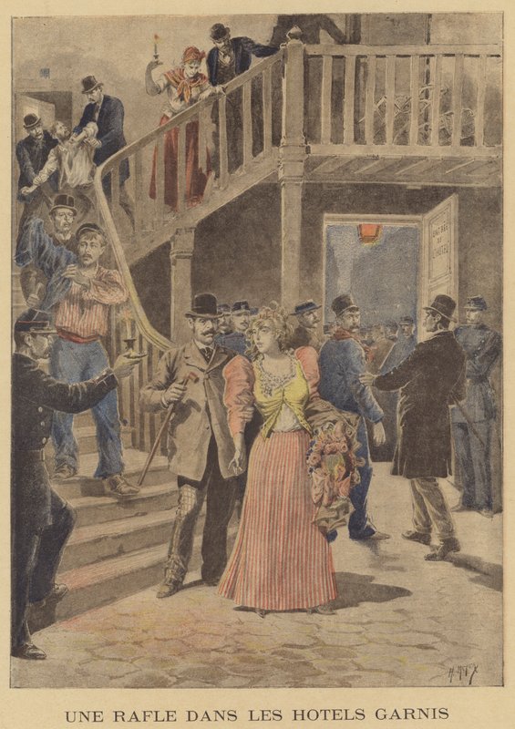 Descente de police dans une pension de famille - after Henri Meyer