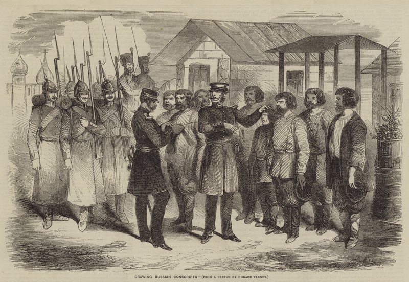 Recrutement des conscrits russes - after Horace Vernet