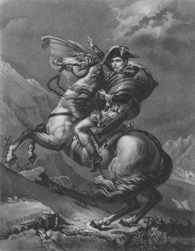 Napoléon Bonaparte traversant les Alpes - after Jacques Louis David