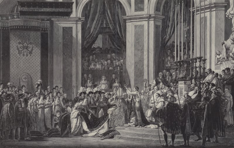 Le Couronnement de Napoléon comme Empereur des Français à Notre-Dame de Paris, 1804 - after Jacques Louis David