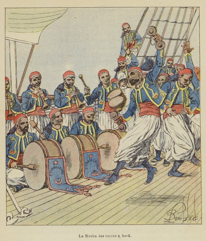 La Nouba des turcos à bord - after Louis Charles Bombled