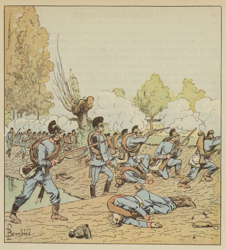Les Allemands attaquent le parc des Dames-Blanches - after Louis Charles Bombled