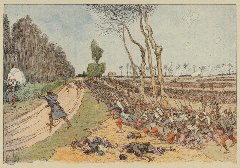 Les Français enlèvent le parc de Coulmiers - after Louis Charles Bombled