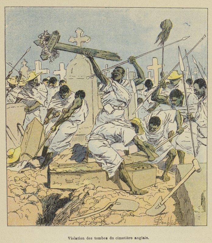 Violation des tombes du cimetière anglais - after Louis Charles Bombled