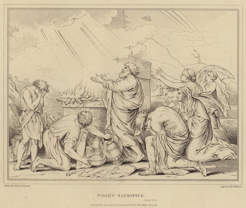 Le sacrifice de Noé, Genèse - after Nicolas Poussin