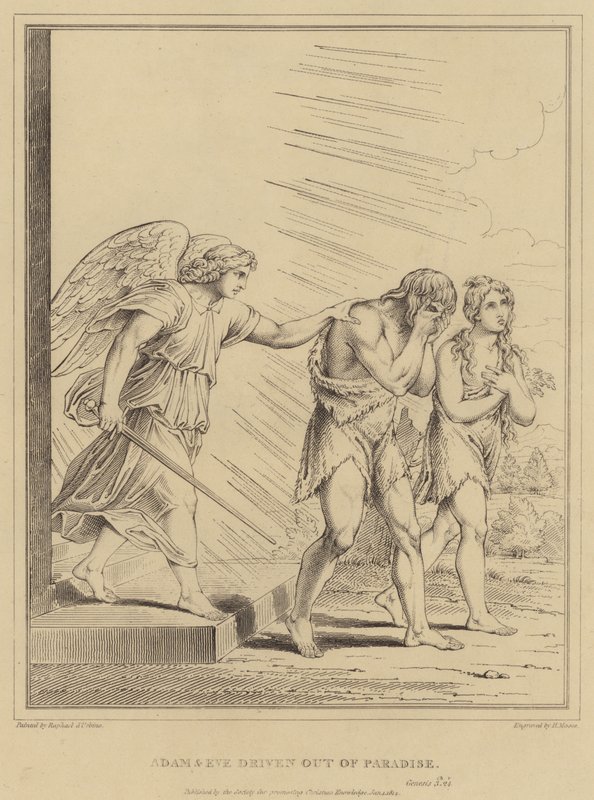 Adam et Ève chassés du paradis, Genèse - after Raphael