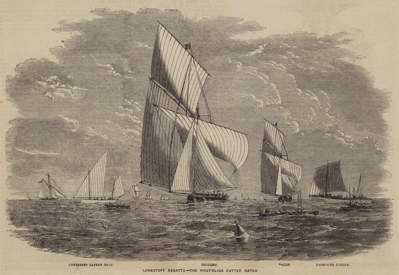 Régate de Lowestoft, la course des cutters de première classe - after Thomas Harrington Wilson