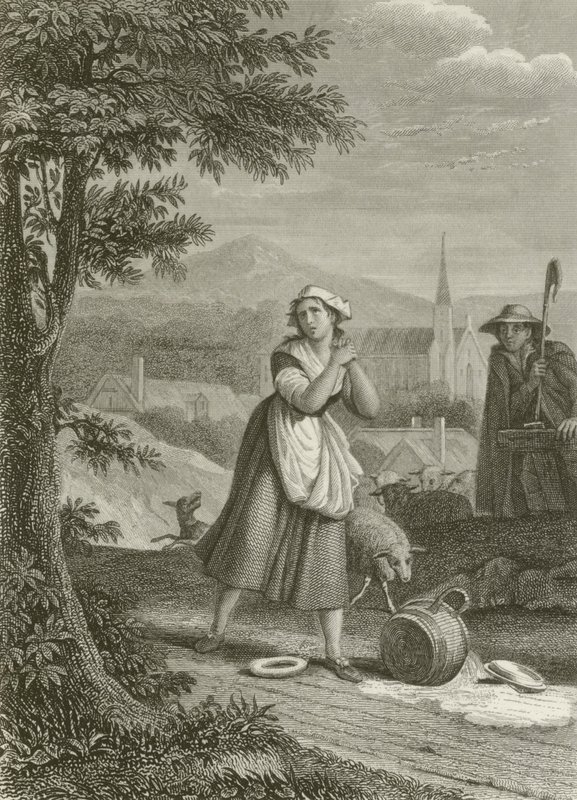 La Laitière et Le Pot au Lait - after Tony Johannot