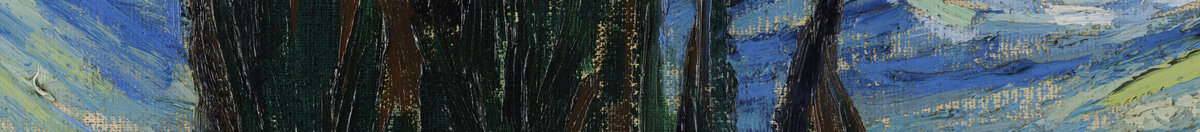 La Nuit étoilée (Vincent van Gogh), Detail: Dunkle Zypresse