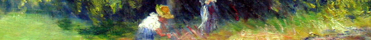 Châtaignier en fleurs (Pierre-Auguste Renoir), Detail: Figuren mit Strohhüten unter dem Baum