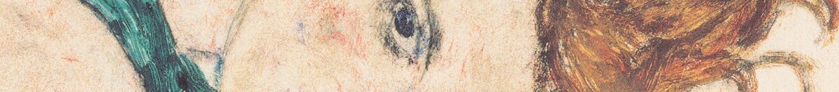 Femme assise au genou relevé (Egon Schiele), Detail: Gesicht und rotes Haar