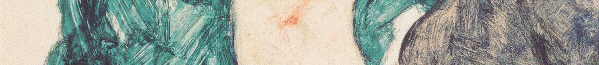 Femme assise au genou relevé (Egon Schiele), Detail: Grünes Kleid und Schulter