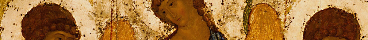 Sainte Trinité (Troïtsa) (Andrei Rublev), Detail: Gesicht des mittleren Engels
