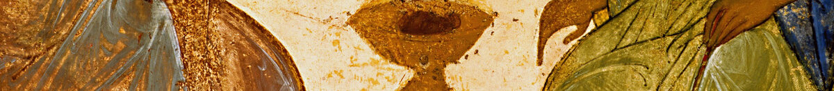 Sainte Trinité (Troïtsa) (Andrei Rublev), Detail: Kelch auf dem Tisch