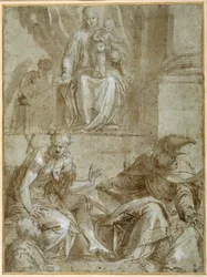 Vierge et Enfant en trône avec Saint Jean-Baptiste, vers 1548
