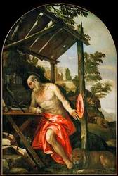 Saint Jérôme pénitent (peinture sur toile)