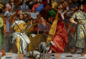 Les noces de Cana, détail : les musiciens. Fresque de Paolo Veronese (1528-1588)