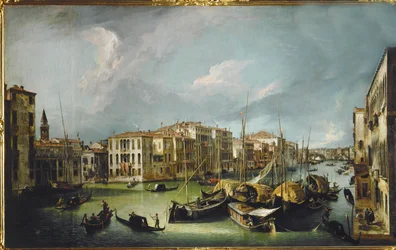 Le canal Grande à Venise avec le pont Rialto (peinture sur toile)