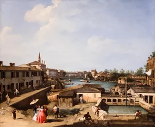 Vue des moulins de Dolo sur la Brenta, vers 1732/35 (Huile sur toile)