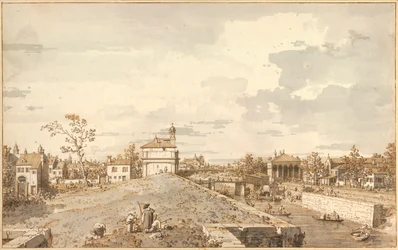 Vue de Porta Portello avec le canal Brenta, Padoue par Antonio Canal dit Canaletto (1697-1768) 1740-1743