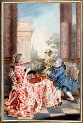La belle Madame Caze, épouse du fermier général et ses enfants