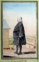 Portrait de Monsieur le doyen du chapitre de Saint-Cloud, aquarelle par Louis Carrogis dit Carmontelle, XVIIIe siècle. Chantilly, Musée Condé
