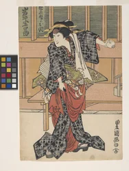 Iwai Hanshiro dans le rôle de la sœur de Nuregami Chūkichi, Oseki