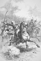 Mort du comte Casimir Pulaski (lithographie)