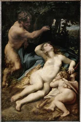 Jupiter et Antiope (ou Vénus avec Cupidon et un satyre)