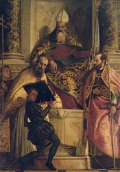 Saint Antoine Abbé avec Saint Cornelius, Saint Cyprien et un Page