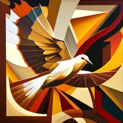 Peace Doves Peinture de style cubiste, impressions sur toile personnalisées en ligne