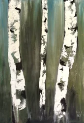 Bouleaux en vert