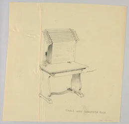 Conception pour Table avec Porte-Journaux Intégré
