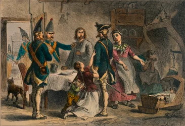 Conscription de soldats allemands pour le service en Amérique, 19ème siècle