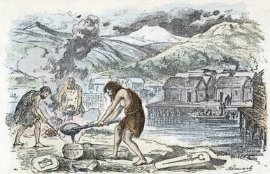 Préhistoire, âge du bronze : atelier de fonderie près d