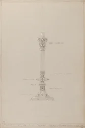 Chapel des Enfants : candélabre en argent proposé, taille réelle