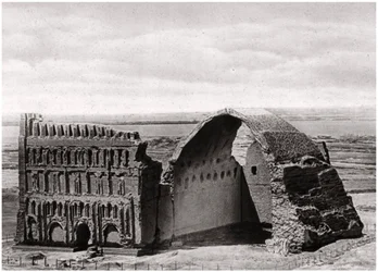 Le Taq-i Kisra vu du ciel, Ctésiphon, Irak, 1925