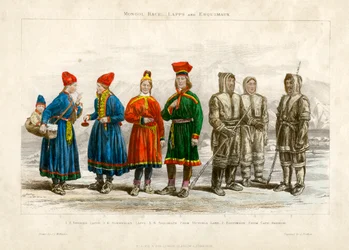 Race mongole, Lapons et Esquimaux, 19ème siècle