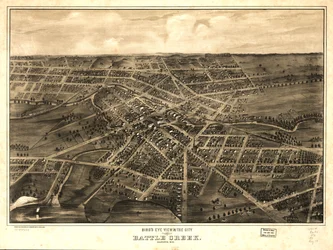 Vue aérienne de la ville de Battle Creek, Calhoun Co, Mich. LOC 73693422