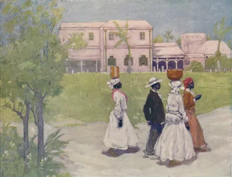 Noirs allant travailler, Barbade, 1916