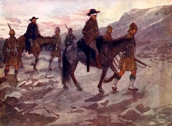 Les chefs boers eurent les yeux bandés et furent gardés par des soldats de la Black Watch, 1902, 1905.