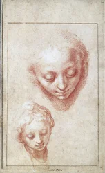 Deux études de la tête de la Vierge